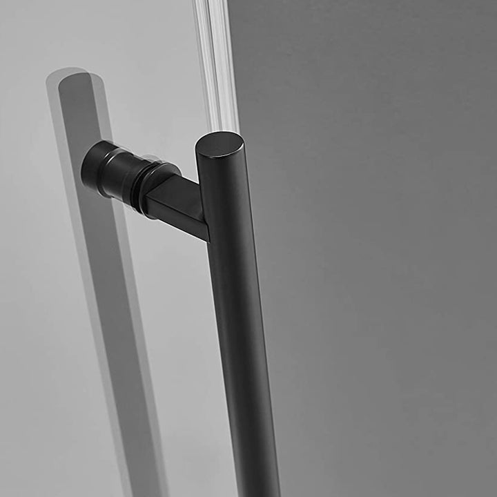 Serene Valley 52 x 74 Inch Big Roller Frameless Sliding Shower Door, Matte Black - VMInnovations