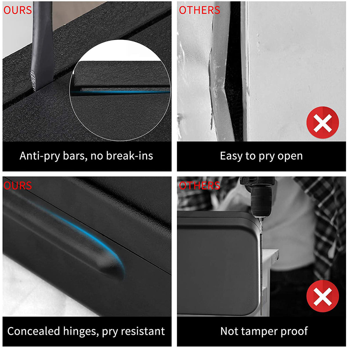 WINCENT P2BK Portable Gun Safe for Handguns with Fingerprint Scanner and LED Light - VMInnovations