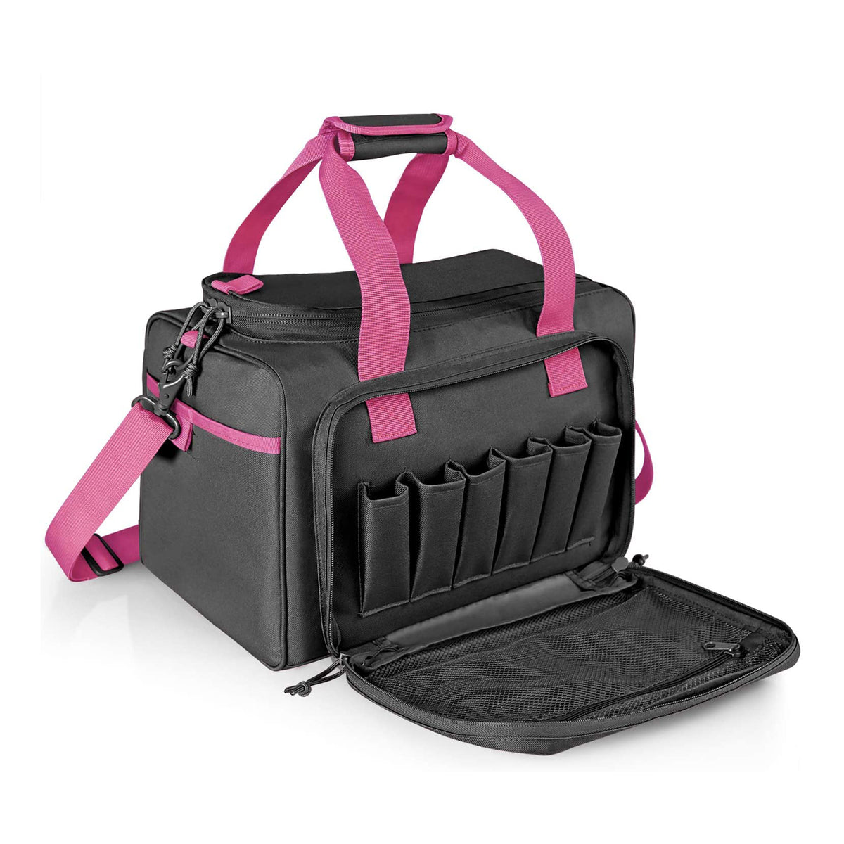 WINCENT Tactical Gun Range Bag with Magazine Slots for Handguns and Ammo, Pink - VMInnovations