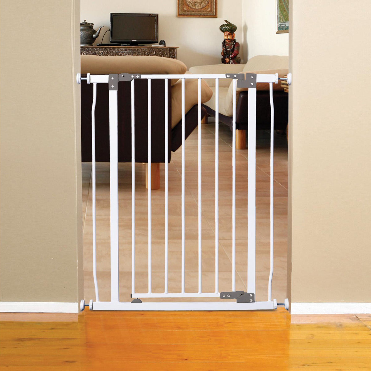 Dreambaby Liberty Baby Double Lock Safety Gate for 29.5-33 Inch Openings, White - VMInnovations