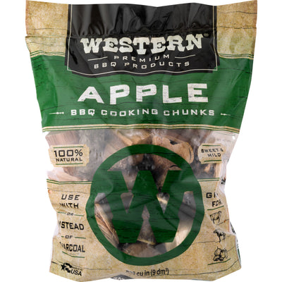 Western BBQ 549 Cu In Premium Apple Wood BBQ Grill/Smoker Cooking Chips (2 Pack)