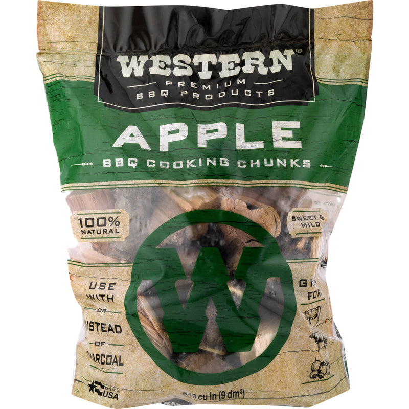 Western BBQ 549 Cu In Premium Apple Wood BBQ Grill/Smoker Cooking Chips (4 Pack)