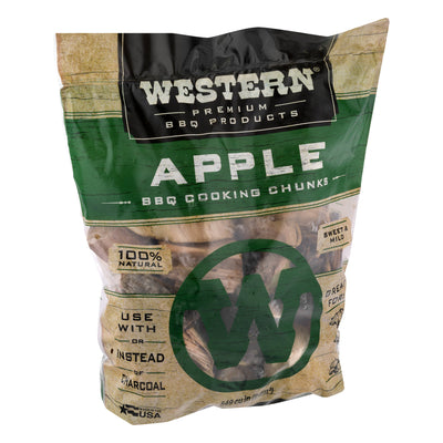 Western BBQ 549 Cu In Premium Apple Wood BBQ Grill/Smoker Cooking Chips (2 Pack)