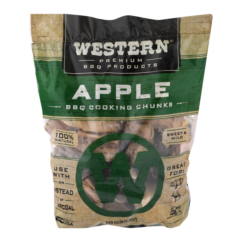 Western BBQ 28084 549 cu in. Premium Apple Wood BBQ Grill/Smoker Cooking Chunks