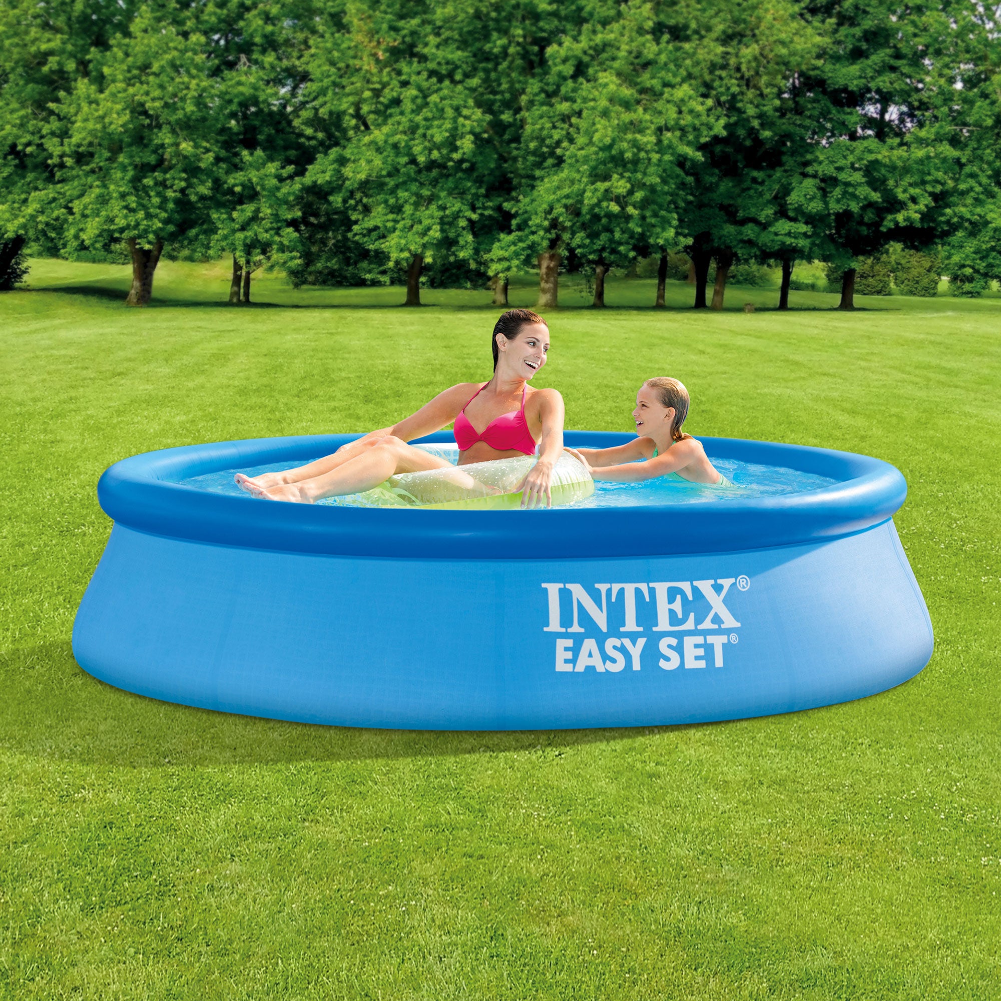 Intex 28106EH 8Ft X 24In Inflatable Outdoor Swimming Pool and Chlorine Tabs