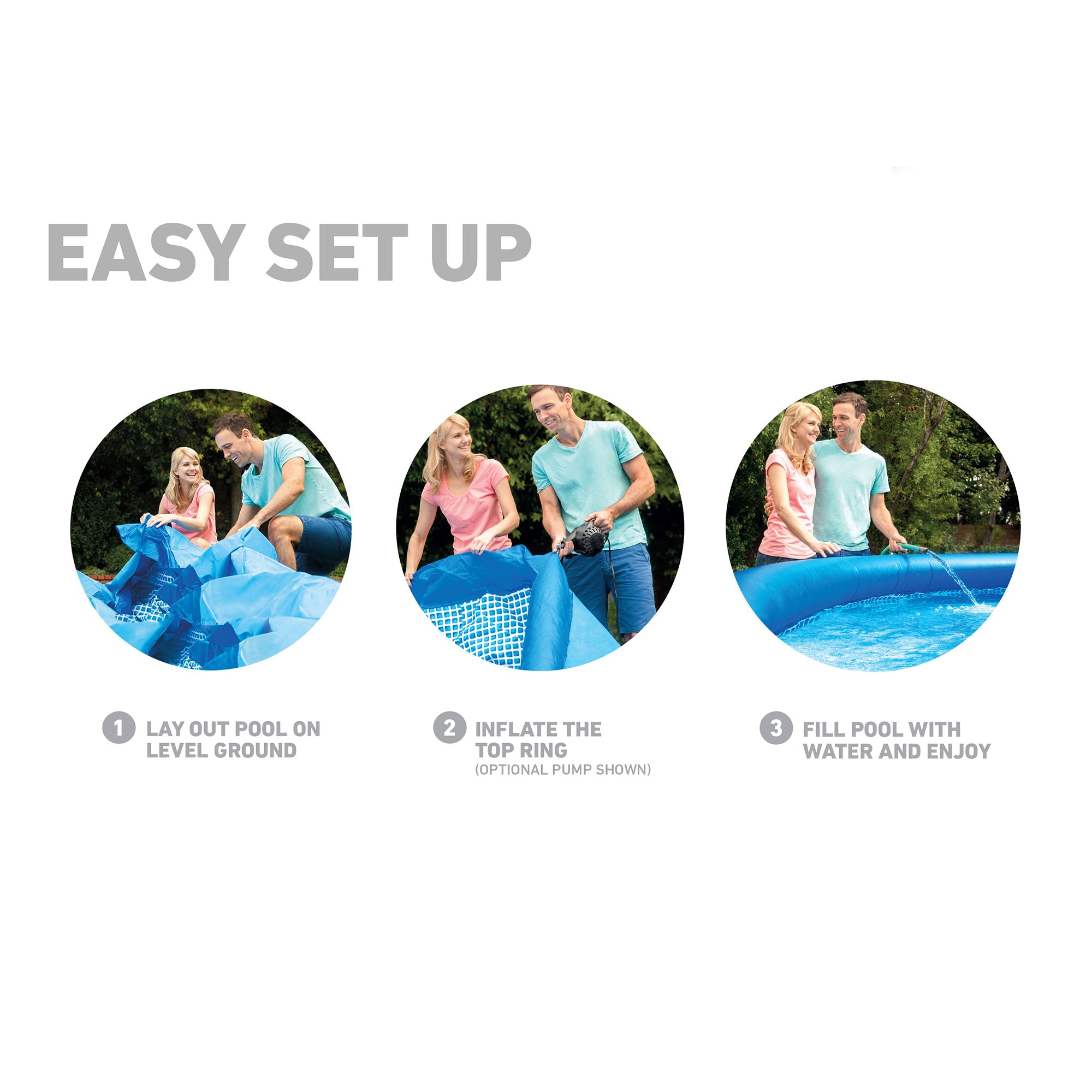 Intex 28106EH 8Ft X 24In Inflatable Outdoor Swimming Pool and Chlorine Tabs