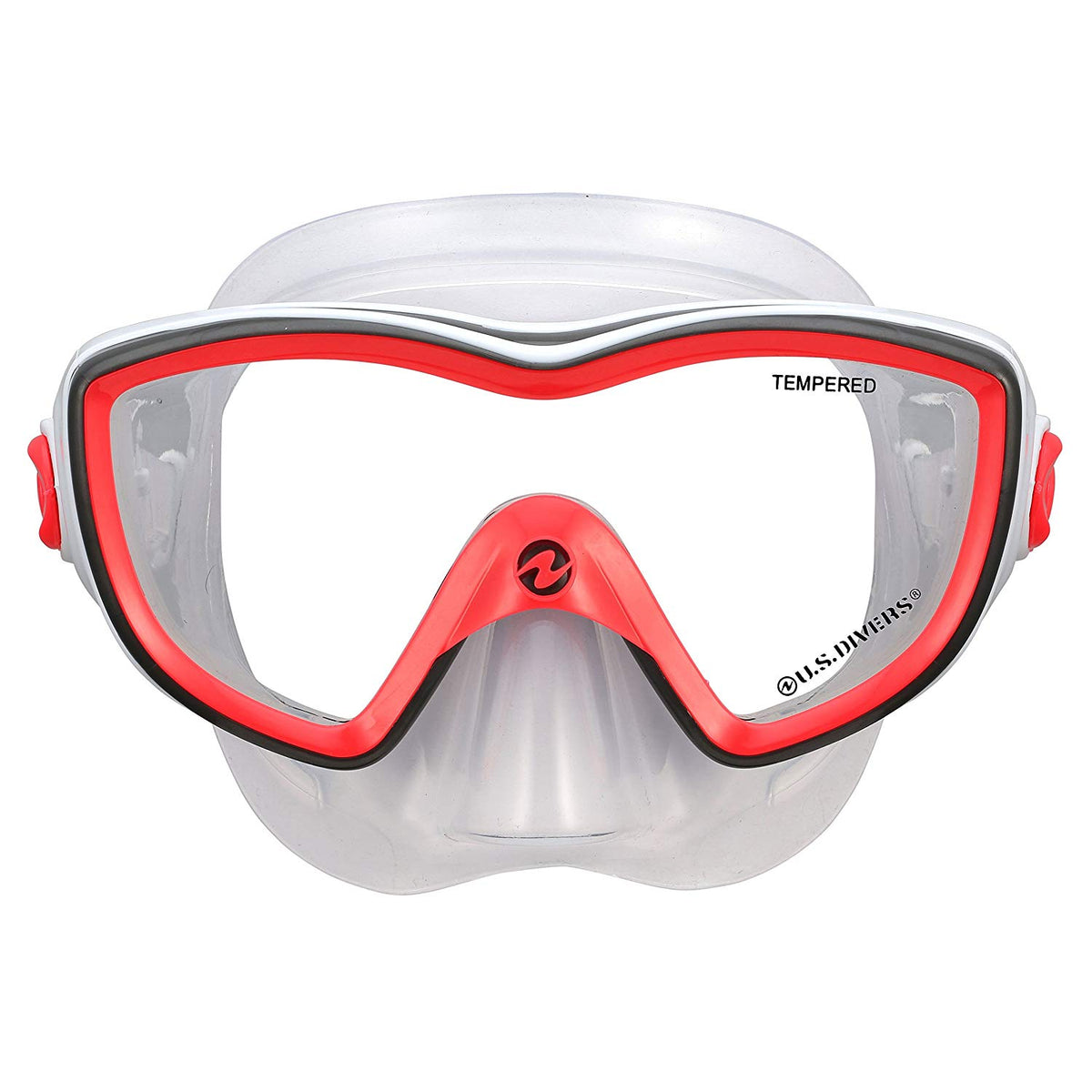 U.S. Divers Diva Women Snorkeling Mask, Snorkel, Fins, and Bag, Red (Open Box)