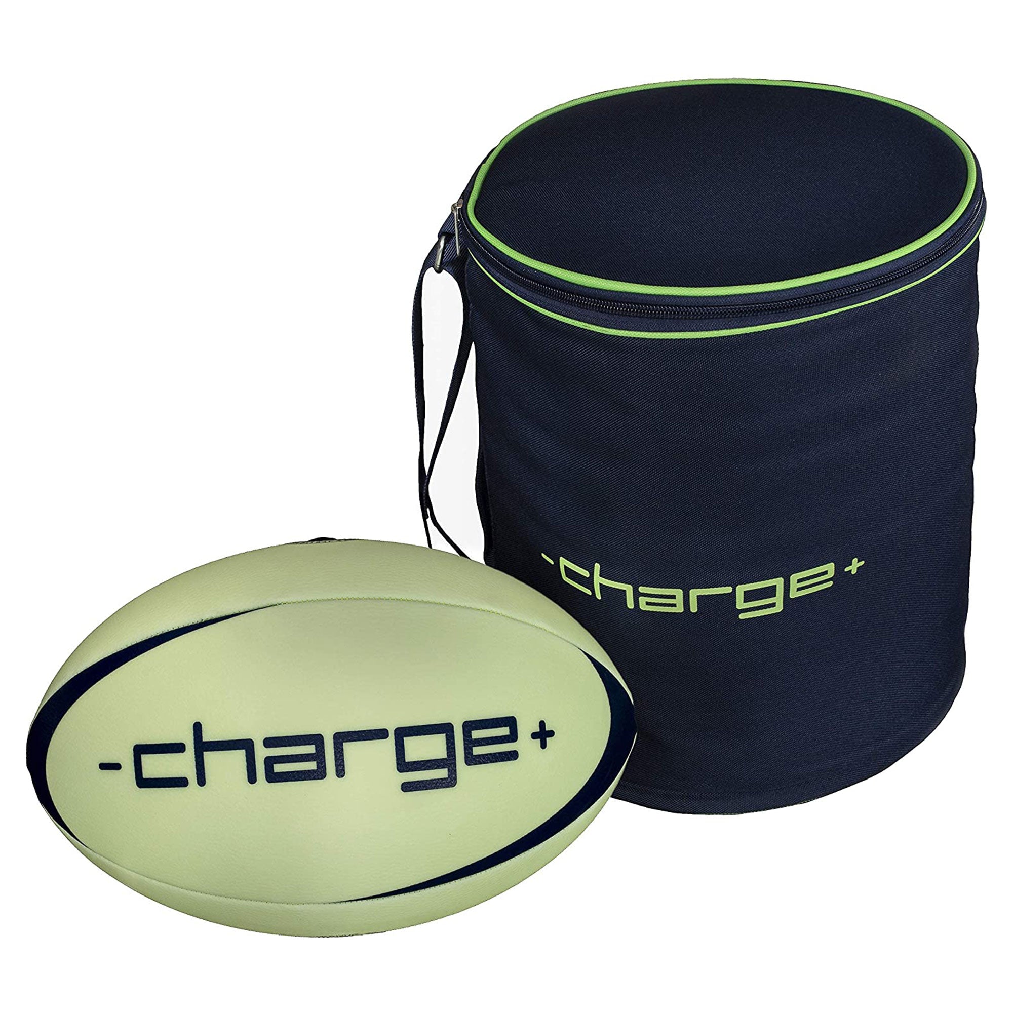 Chargeball Glow In The Dark Rugby Ball PRO Kit w/ Bag & Premium 12 Inch Softball - VMInnovations