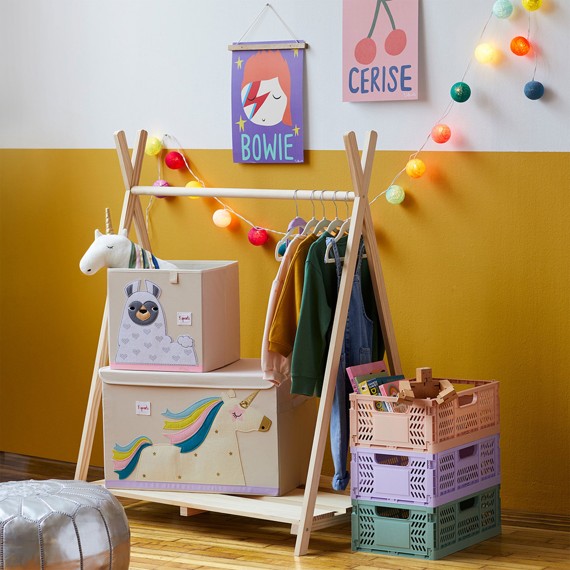3 Sprouts Collapsible Toy Chest Storage Bin for Kids Playroom, Unicorn(Open Box) - VMInnovations