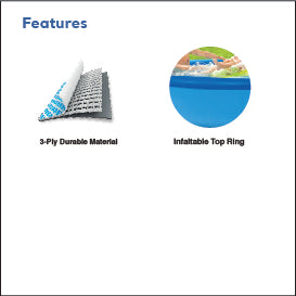Intex 10' x 24" Foot Easy Set Inflatable Circular Vinyl Swimming Pool, Blue - VMInnovations