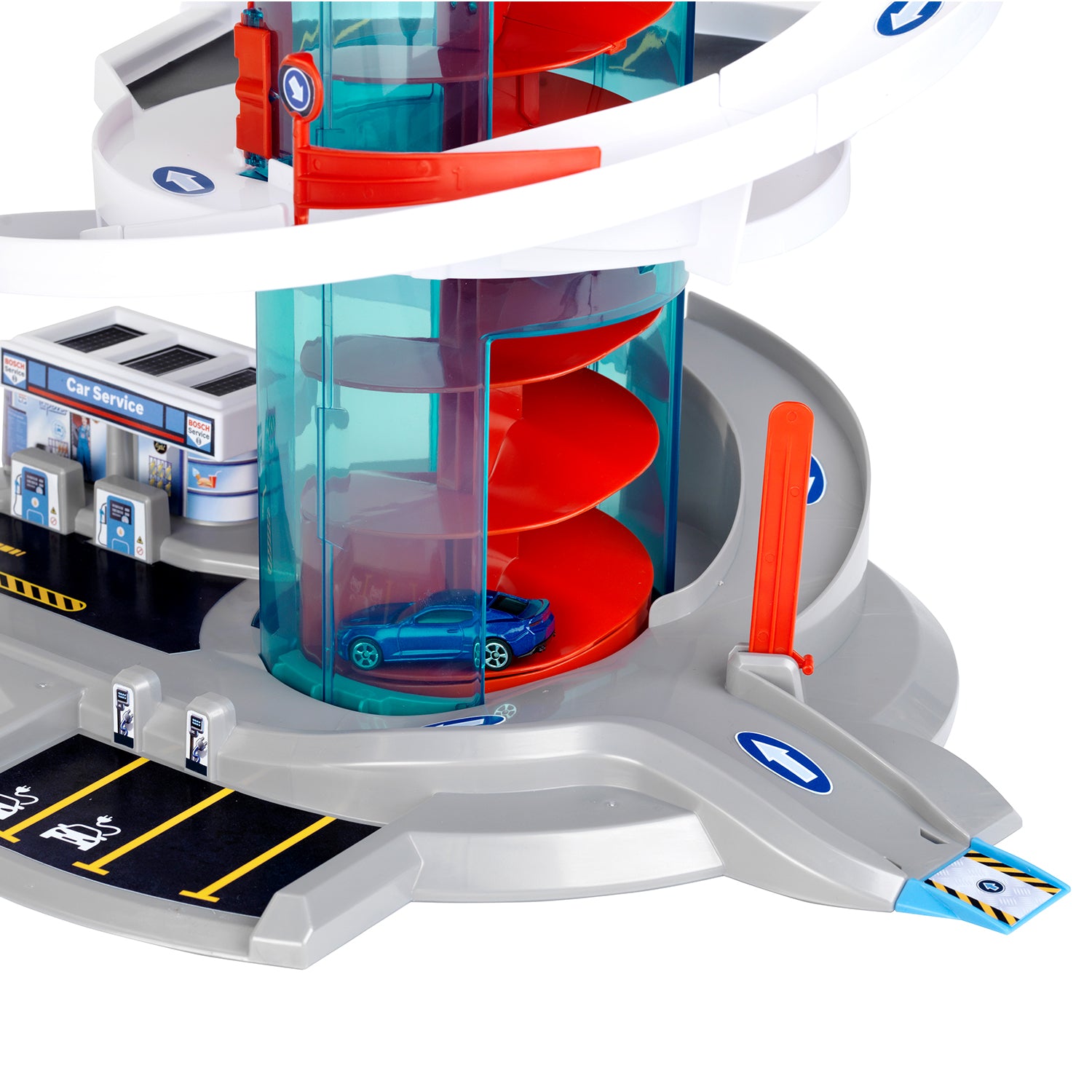 Theo Klein Bosch Car Service Helix Shaped Parking Garage Toy for Kids 3 and Up - VMInnovations