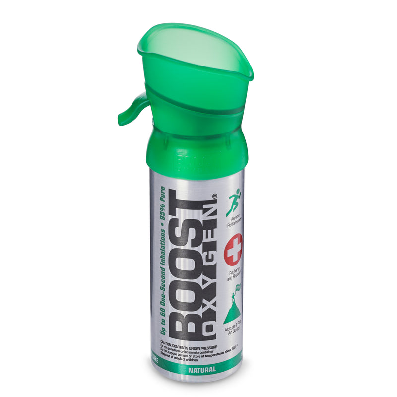 Boost Oxygen 3L Pocket Sized Canned Oxygen Bottle w/Mouthpiece, Natural (7 Pack)