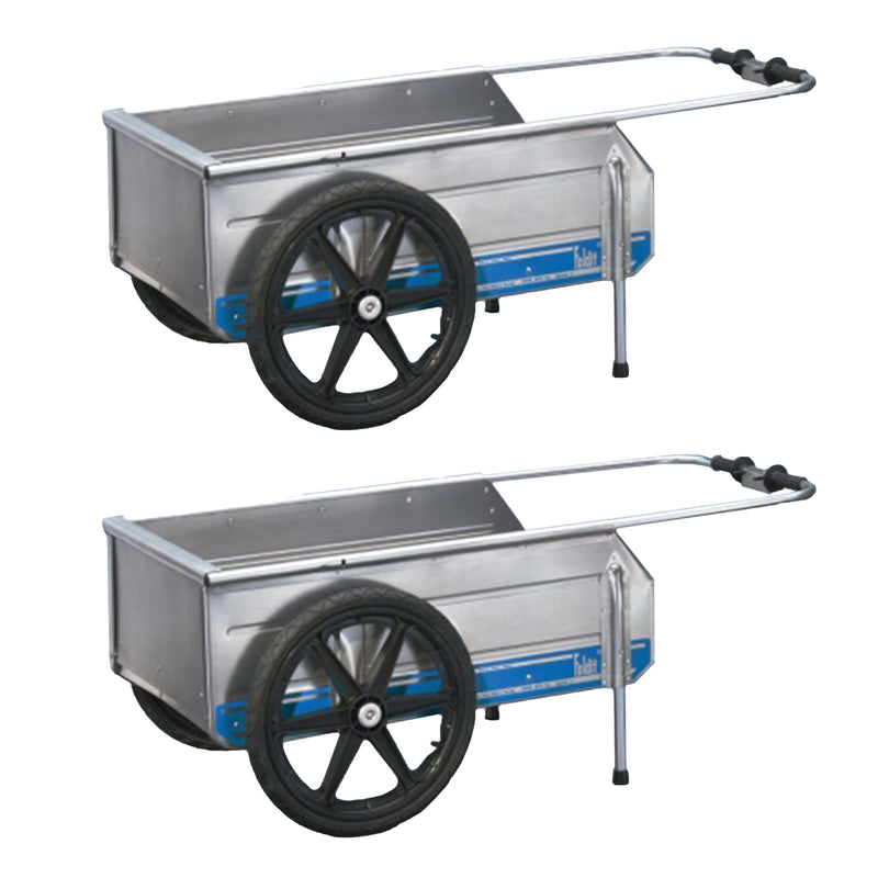 Tipke Manufacturing Company Foldit Aluminum Folding Cart, Blue Stripe (2 Pack)