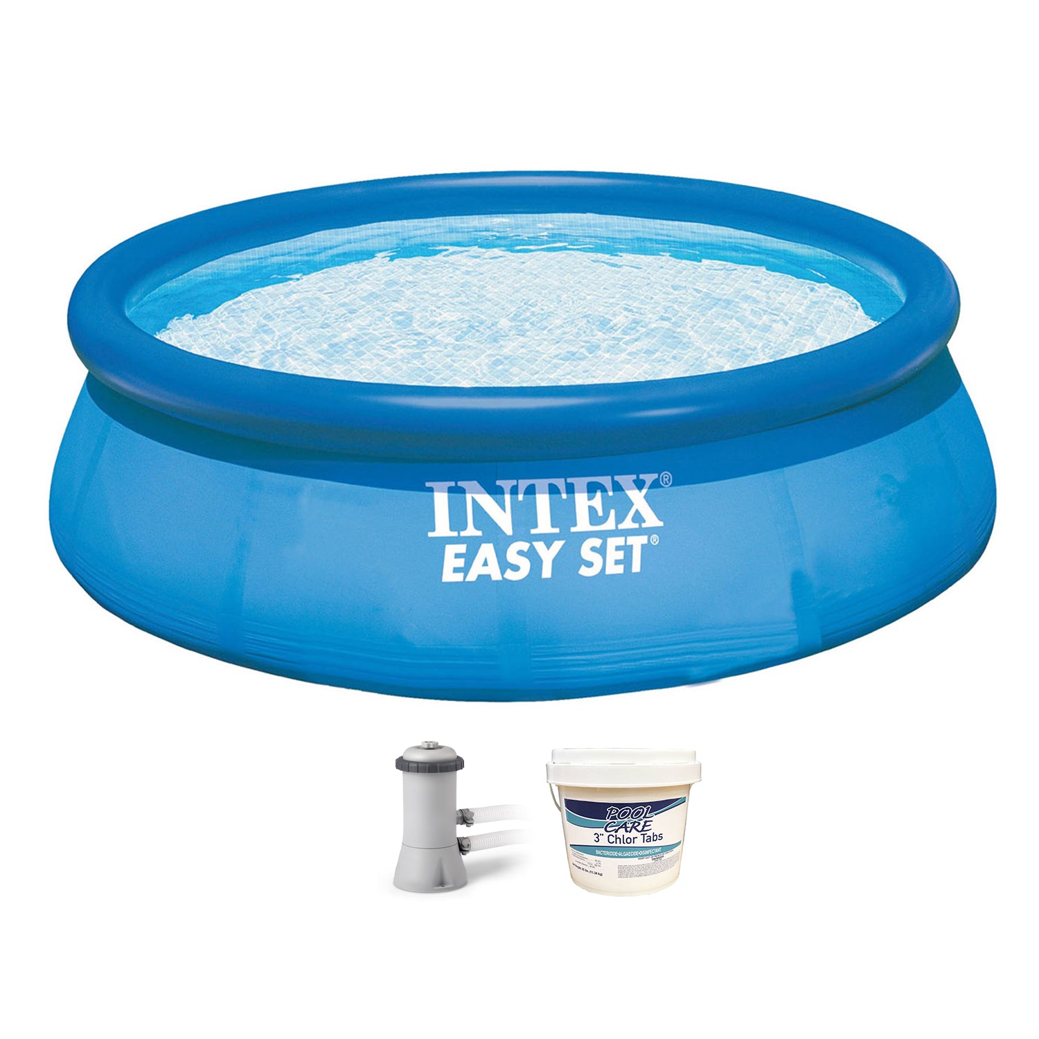 Intex 28131EH 12ft x 30in Swimming Pool with Filter Pump & 3in Chlorine Tabs - VMInnovations