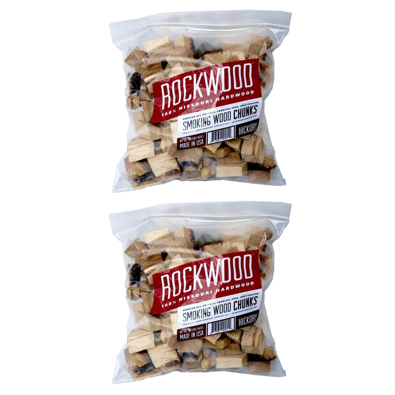 Rockwood Missouri 3-5lb Hardwood Low & Slow Smoker Wood Chunks, Hickory (2 Pack)