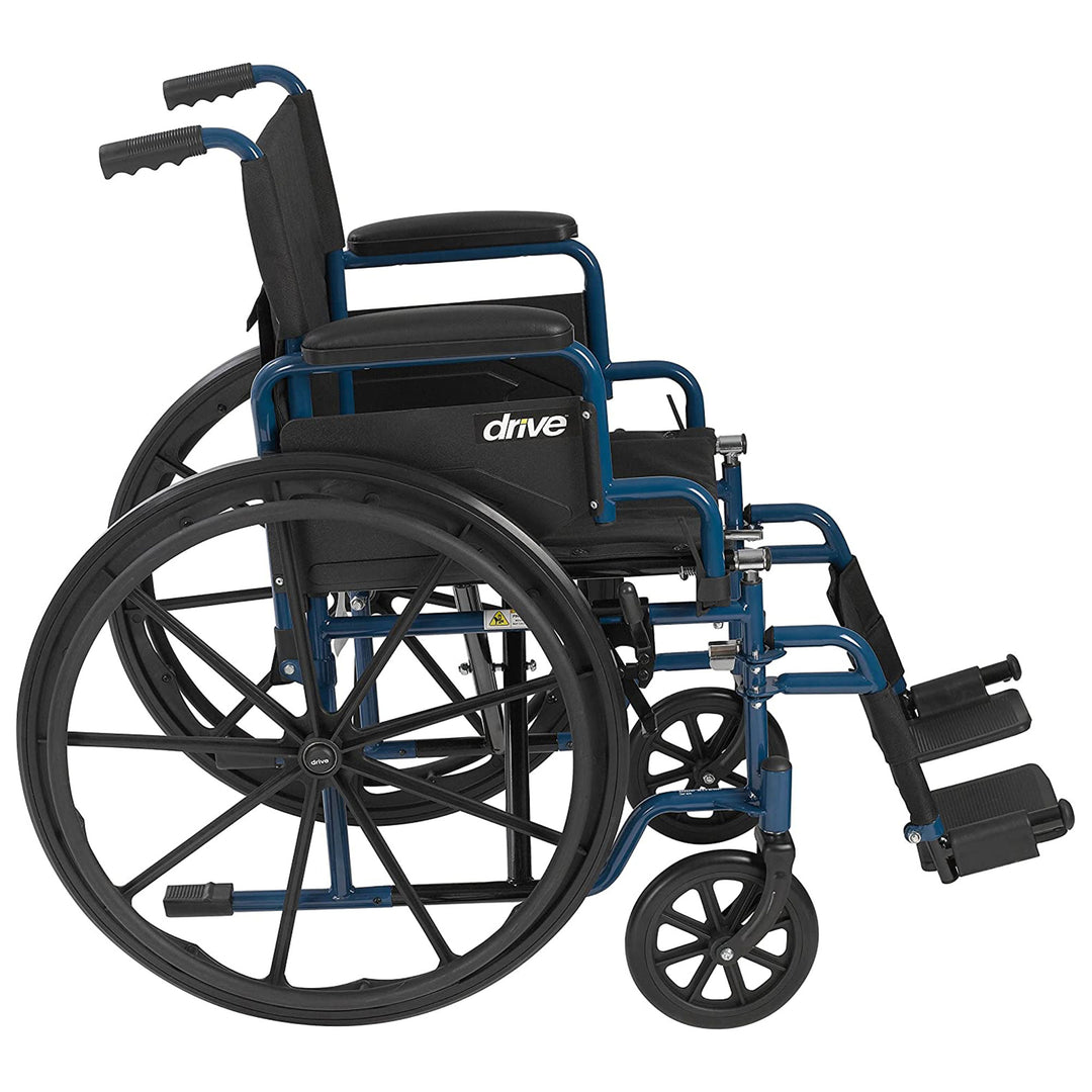 Drive Medical Blue Streak Lightweight Folding Wheelchair with 20 Inch Wide Seat - VMInnovations