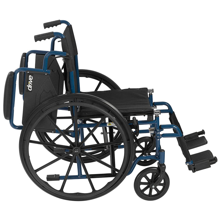 Drive Medical Blue Streak Lightweight Folding Wheelchair with 20 Inch Wide Seat - VMInnovations