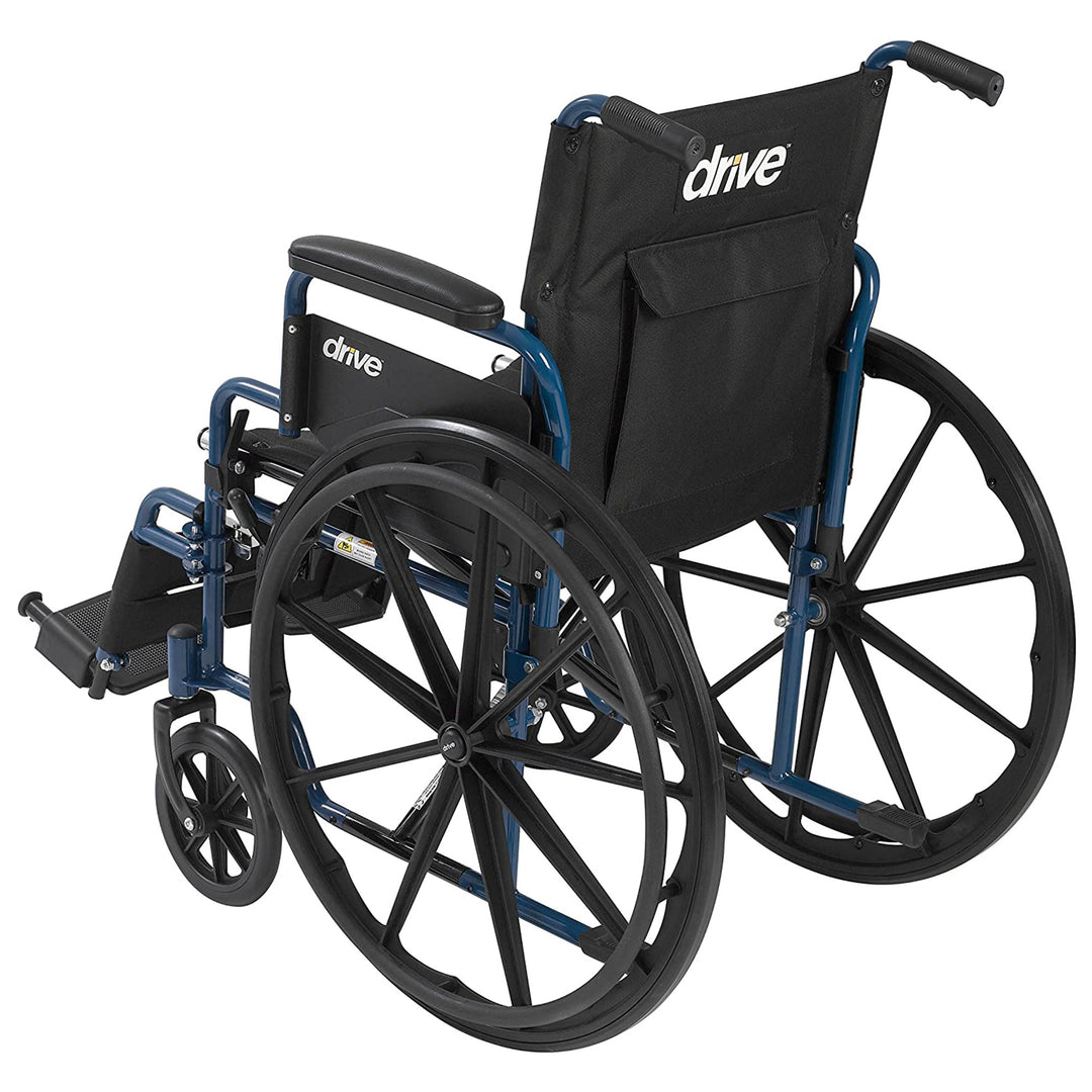 Drive Medical Blue Streak Lightweight Folding Wheelchair with 20 Inch Wide Seat - VMInnovations