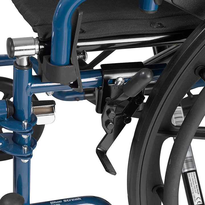 Drive Medical Blue Streak Lightweight Folding Wheelchair with 20 Inch Wide Seat - VMInnovations