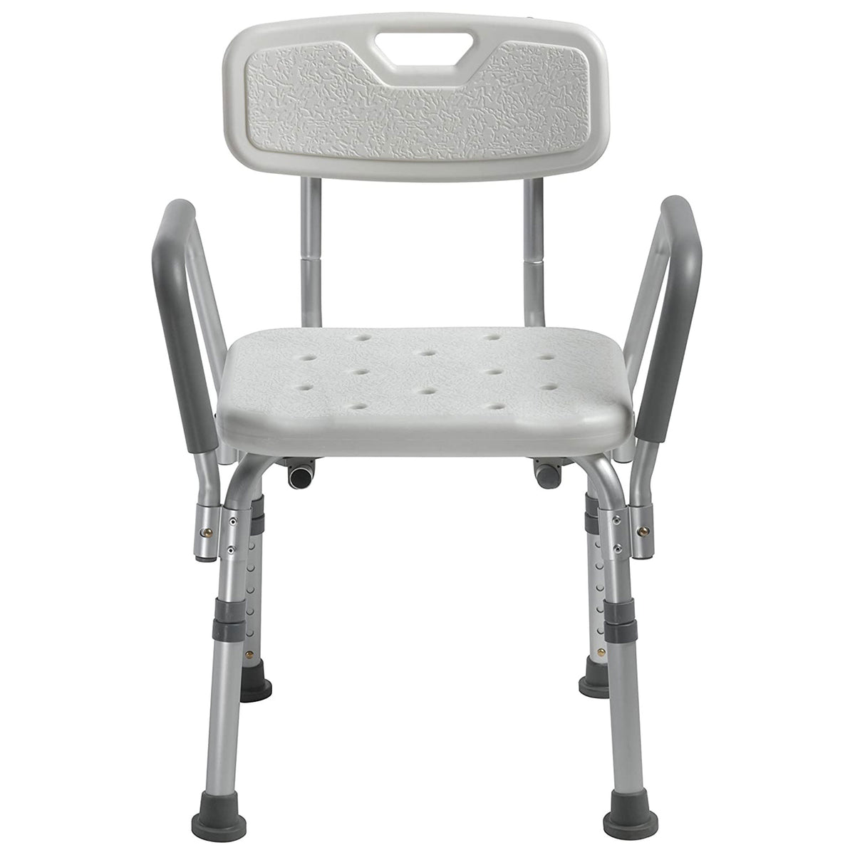Drive Medical 12445KD-1 Shower Chair w/ High Back & Removable Padded Arms, Gray - VMInnovations