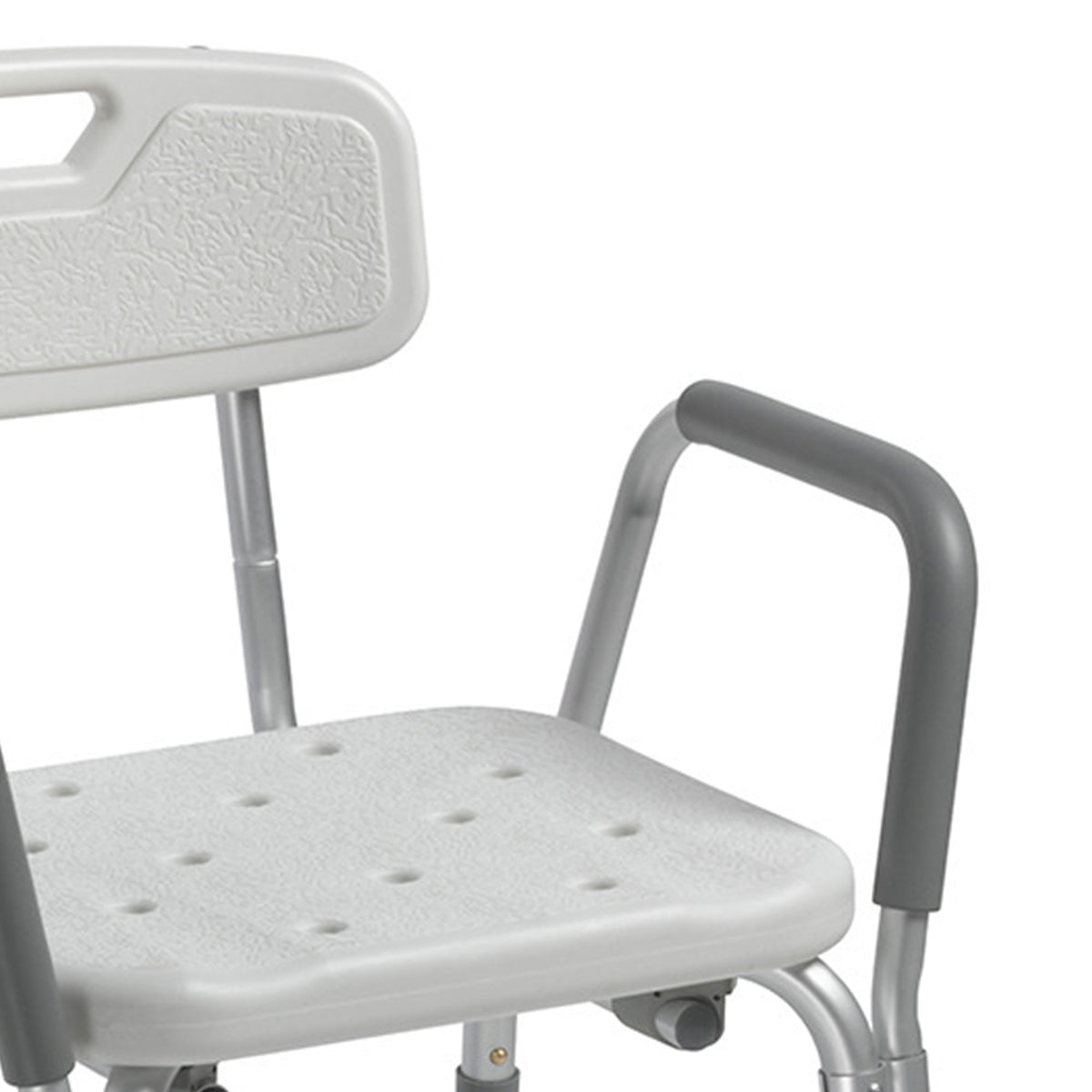 Drive Medical 12445KD-1 Shower Chair w/ High Back & Removable Padded Arms, Gray - VMInnovations