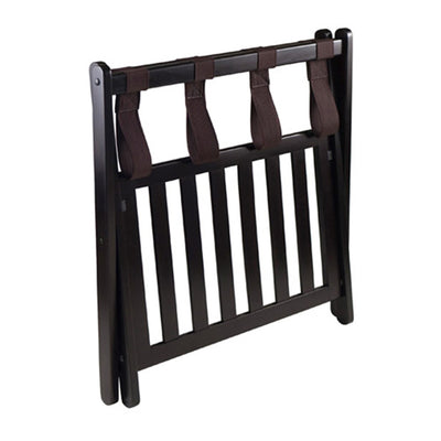 Winsome Reese Solid Wood Collapsible Luggage Rack with Shelf, Espresso Finish