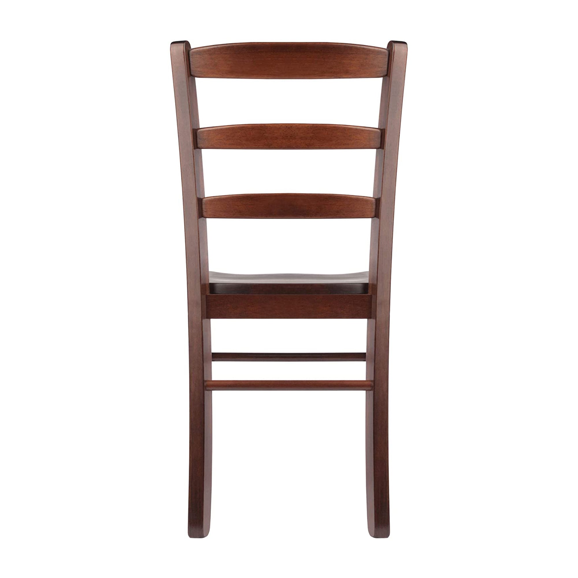 Winsome Solid Wood Benjamin Ladder Back Dining Chairs, Walnut Finish (Set of 2)