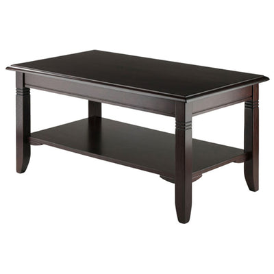 Winsome 40237 18 Inch Tall Solid Wood Nolan Traditional Coffee Table, Cappuccino