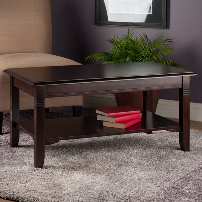 Winsome 40237 18 Inch Tall Solid Wood Nolan Traditional Coffee Table, Cappuccino