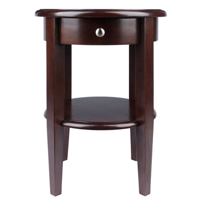 Winsome 22.48 Inch Tall Wooden Concord Occasional End Table with Drawer, Walnut