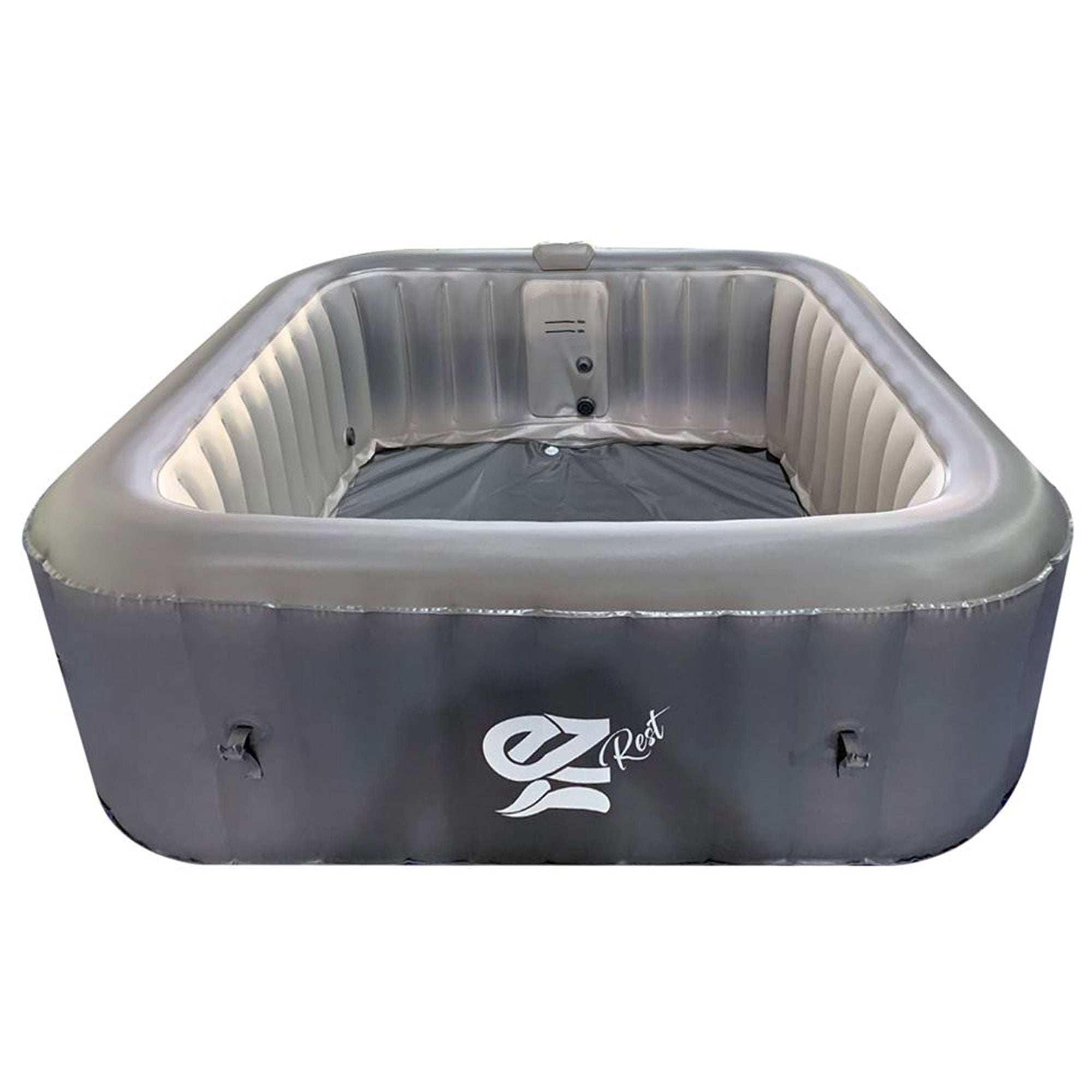 SereneLife Outdoor Portable 6 Person Inflatable Square Hot Tub with Bubble Jets - VMInnovations