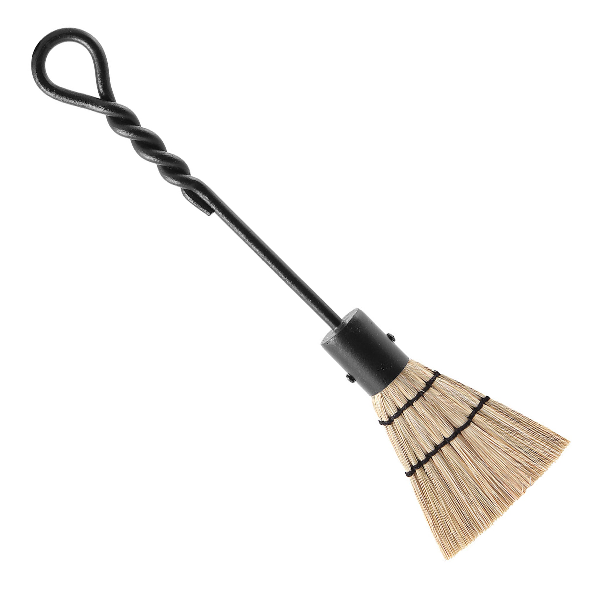 Minuteman International Rope Handle Cast Iron Fireplace Mini Brush, 18 In, Black