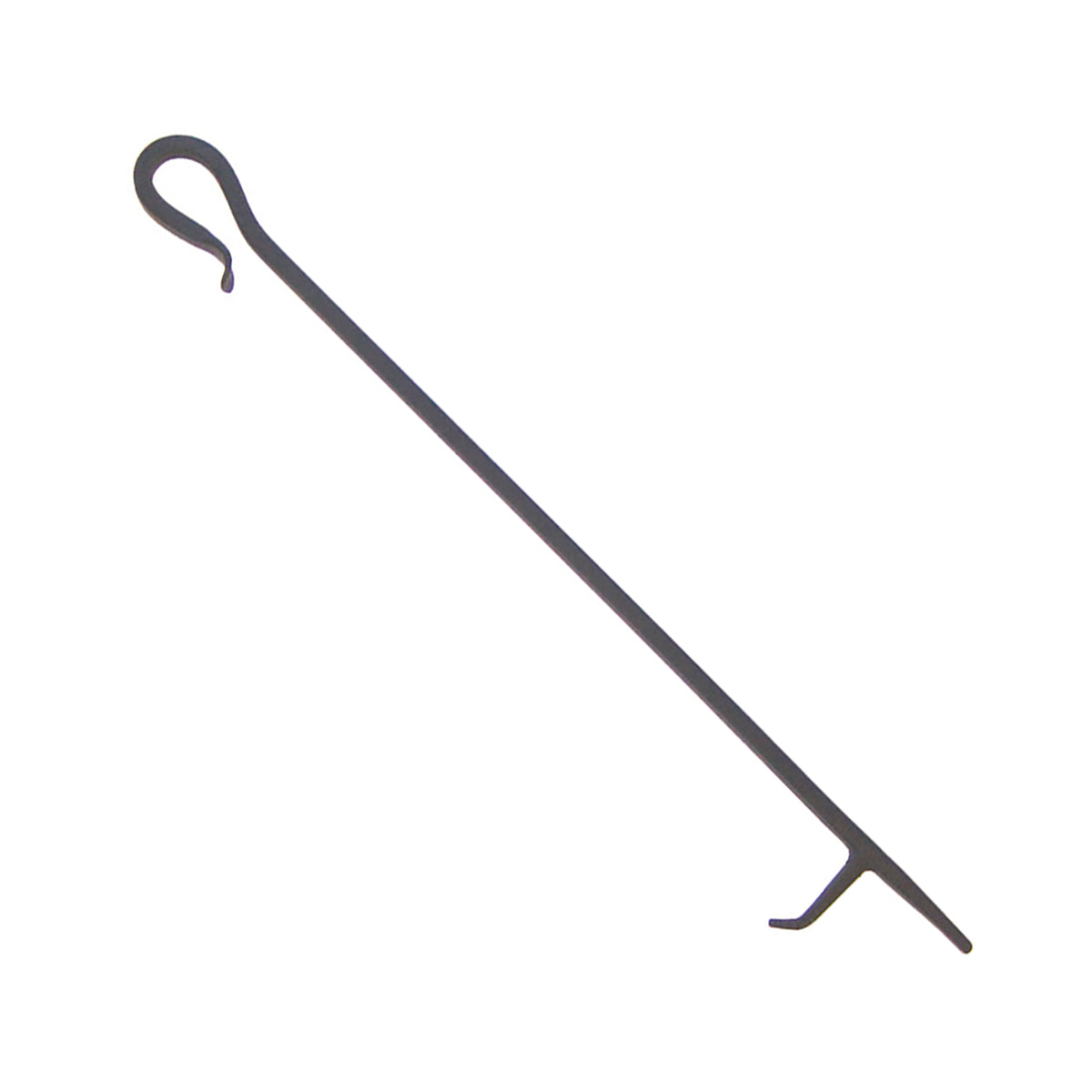 Minuteman International Shepherd's Hook Single Fireplace Poker Tool, Graphite