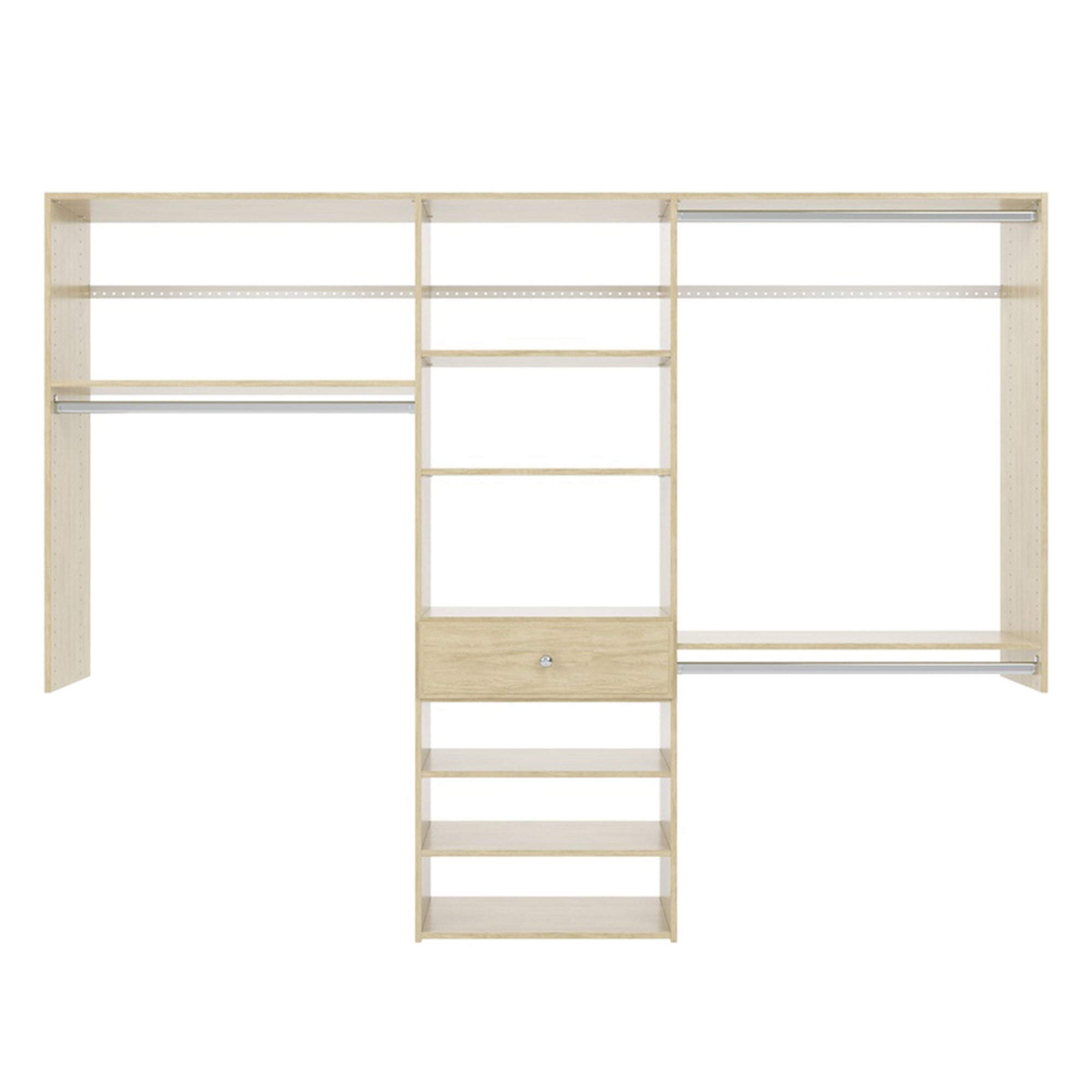 Easy Track 8 Foot Perfect Fit Reach In Bedroom Closet Storage Kit, Honey Blonde