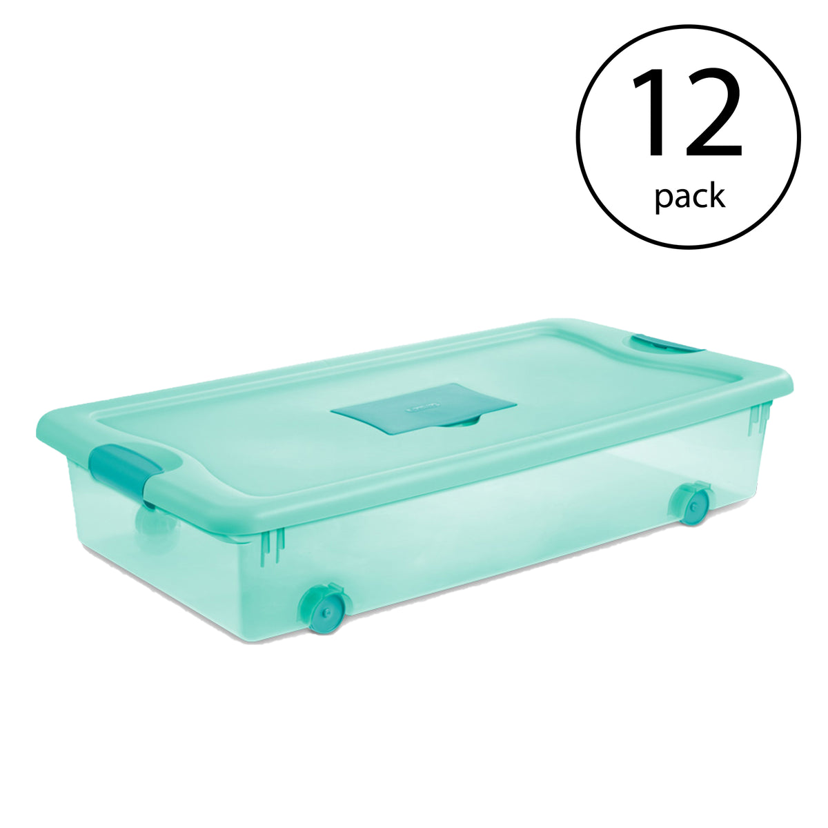 Sterilite 56 Quart Wheeled Fresh Scent Storage Container Box with Lid (12 Pack) - VMInnovations