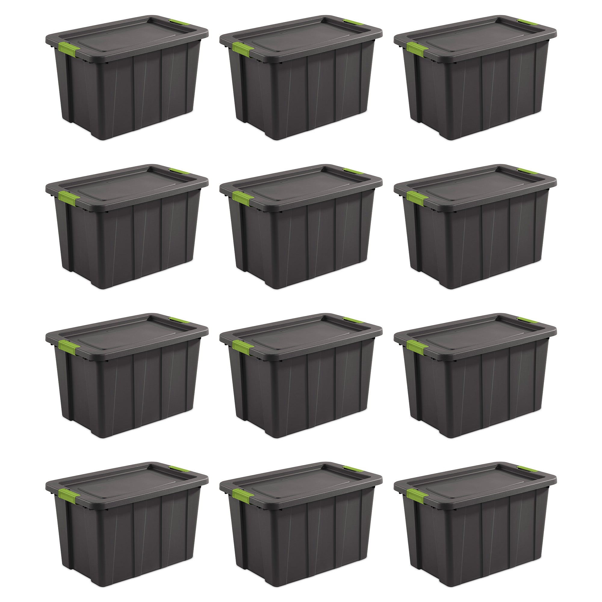 Sterilite Tuff1 Latching 30 Gallon Storage Tote Container with Lid (12 Pack)