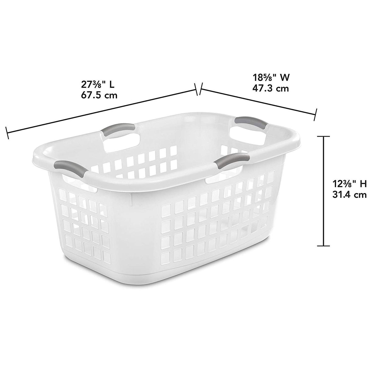 Sterilite Ultra 2 Bushel Plastic Stackable Laundry Basket Bin, White (18 Pack)