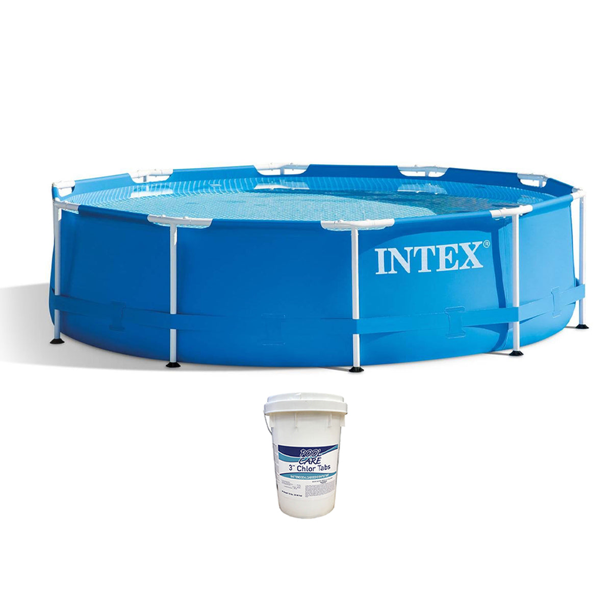 Intex 28200EH 10Ft x 30In Swimming Pool & 3in Chlorine Tabs (Pump Not Included)