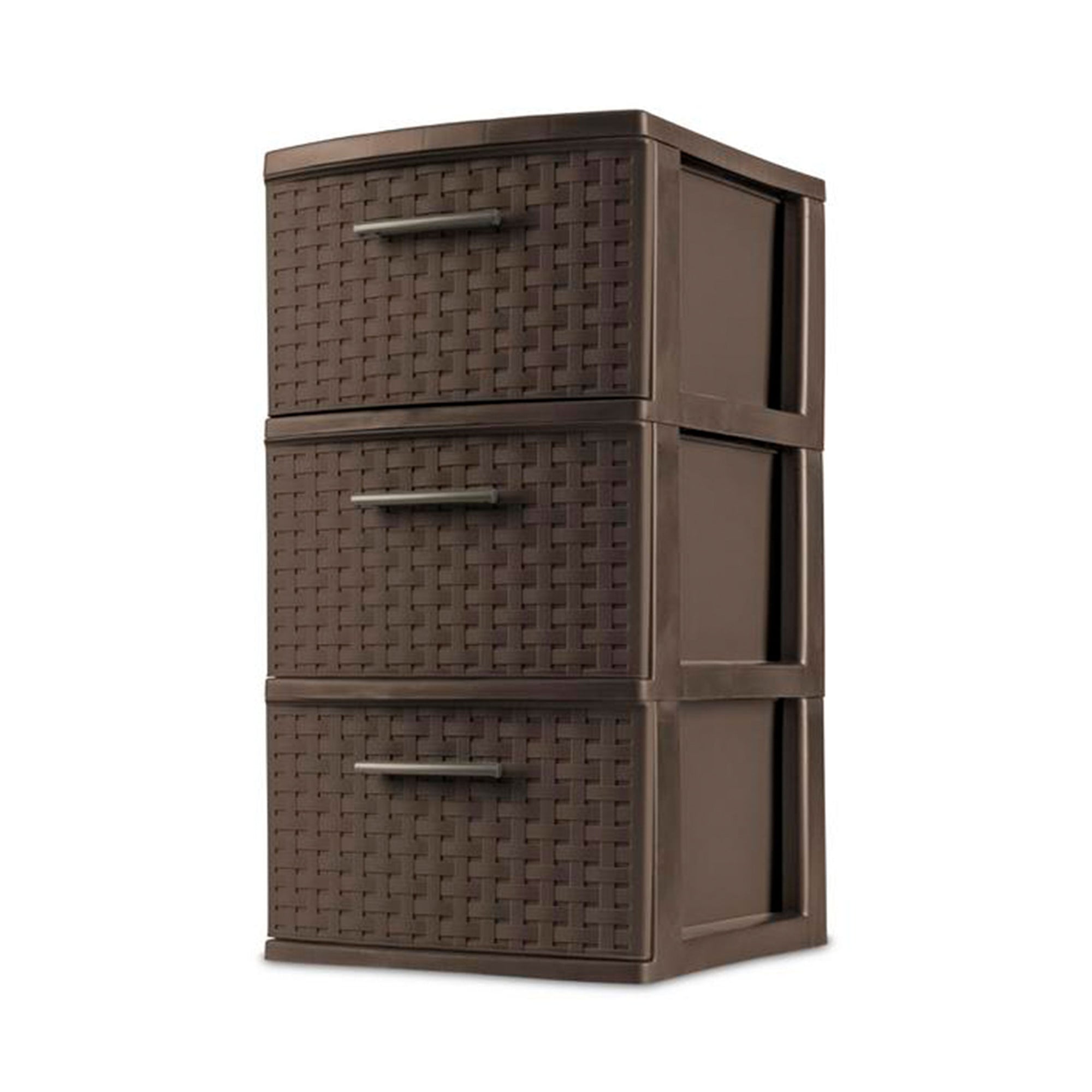 Sterilite 3 Drawer Decorative Plastic Weave Storage Tower, 8-Pack, Espresso - VMInnovations