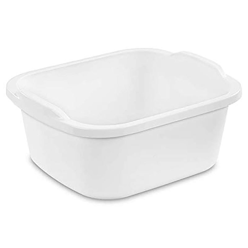Sterilite Durable Reinforced Plastic 12 Quart Kitchen Dishpan, White (24 Pack)