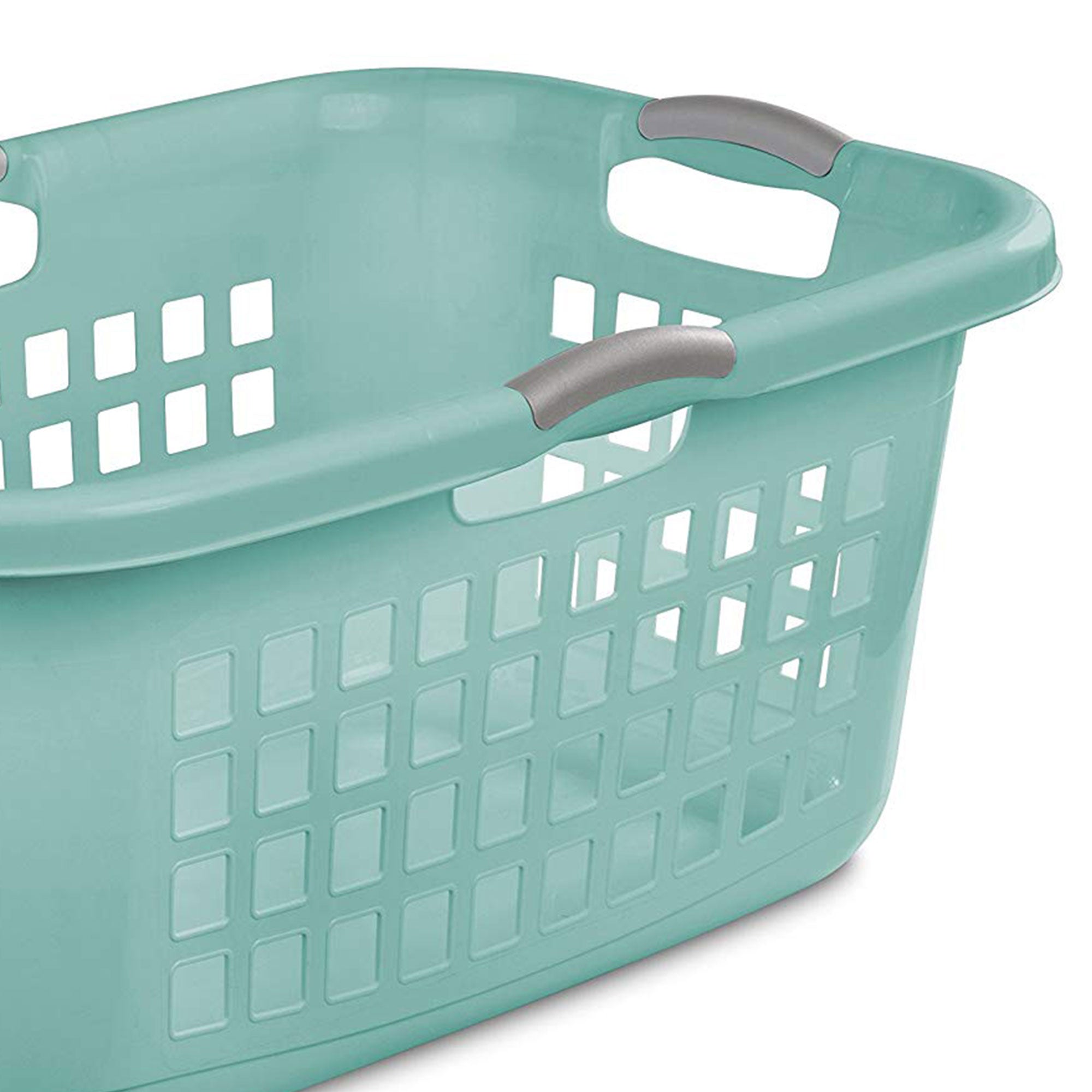 Sterilite Ultra 2 Bushel Plastic Stackable Laundry Basket Bin, Aqua (18 Pack)