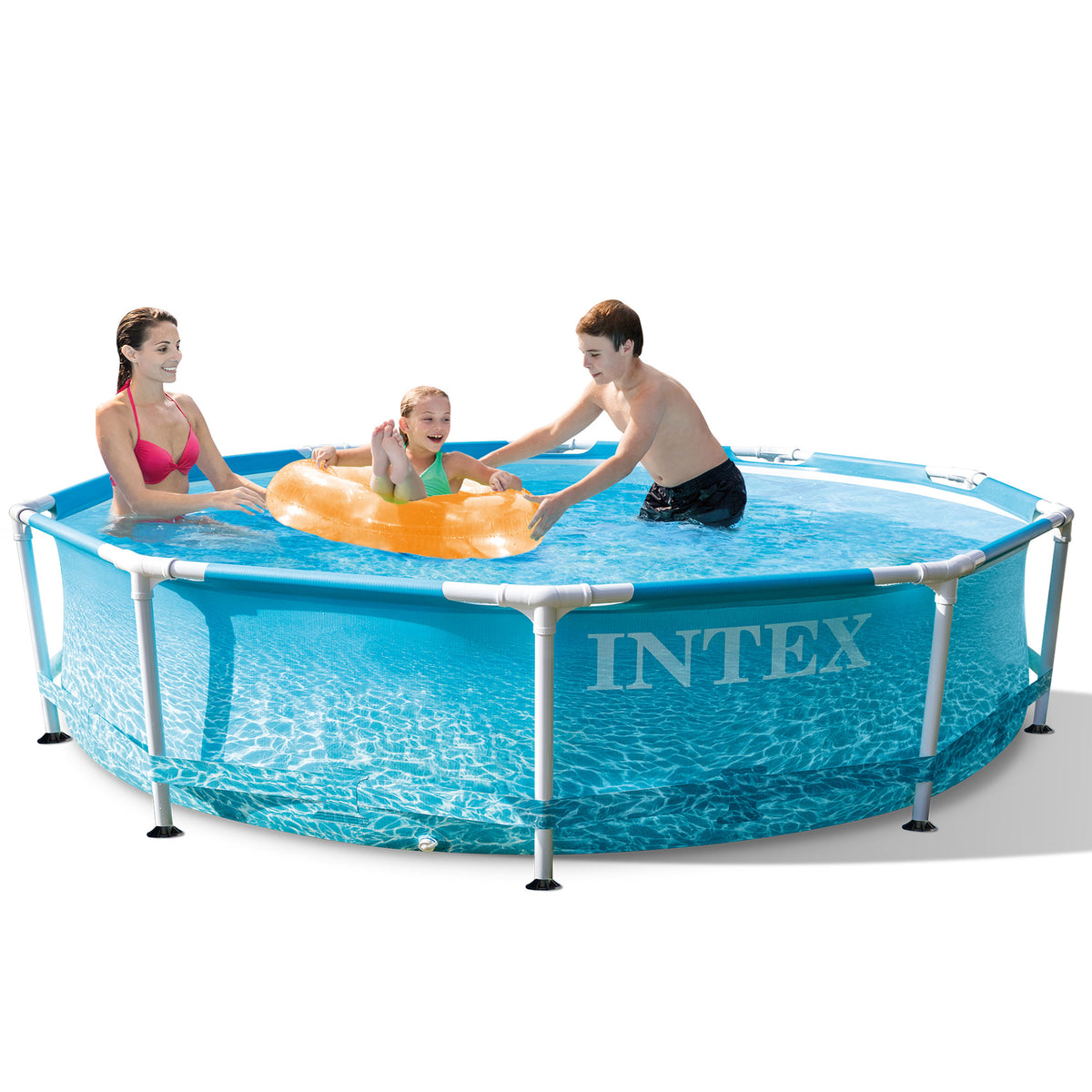 Intex 28207EH 10' x 30" Steel Metal Frame Beachside Swimming Pool Kit with Pump