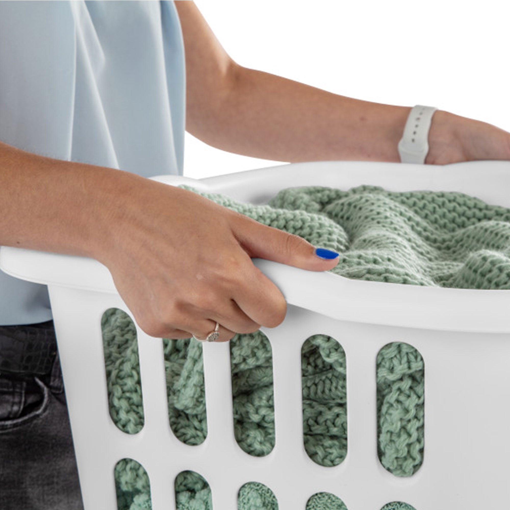 Sterilite Plastic Laundry Basket, 1.5 Bushel Clothes Hamper, White (24 Pack) - VMInnovations
