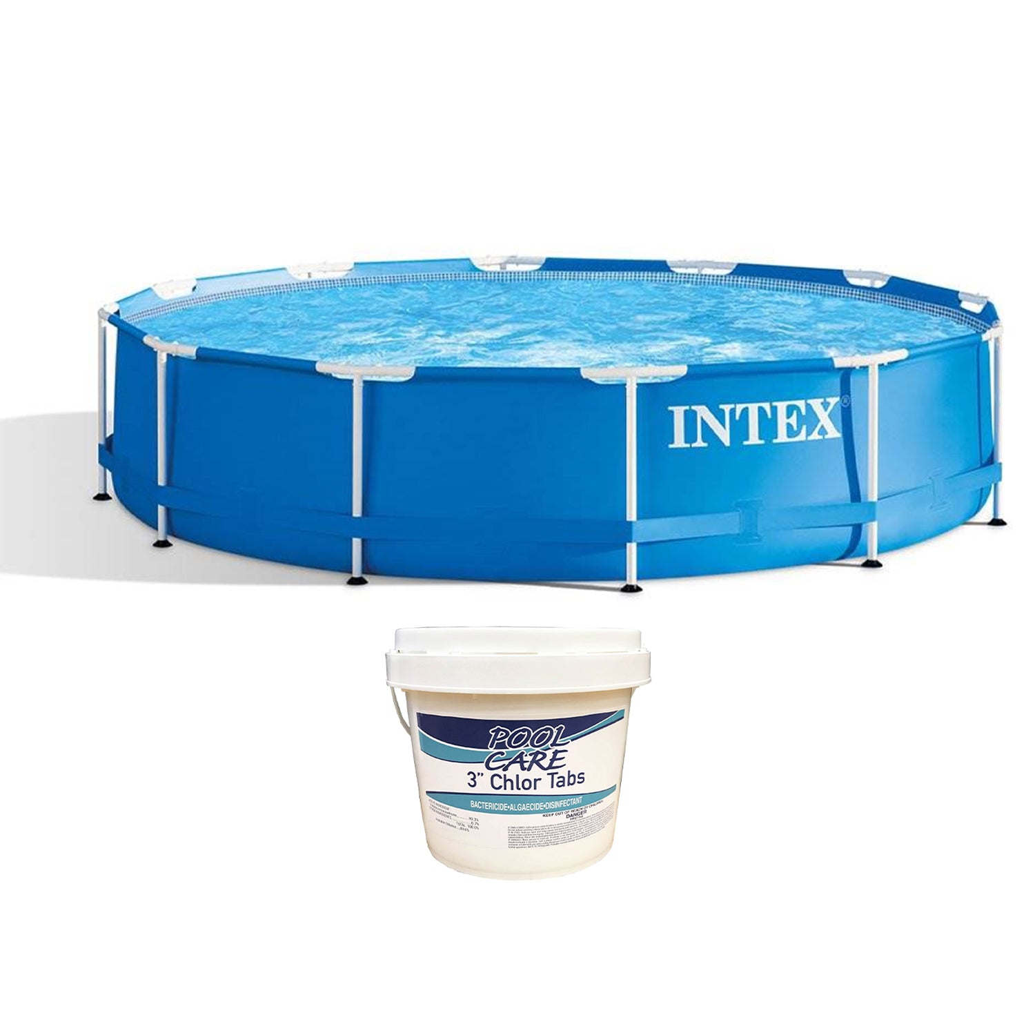 Intex 28210EH 12' x 30" Above Ground Frame Swimming Pool w/ Chlorine Tabs, 5 Lb - VMInnovations