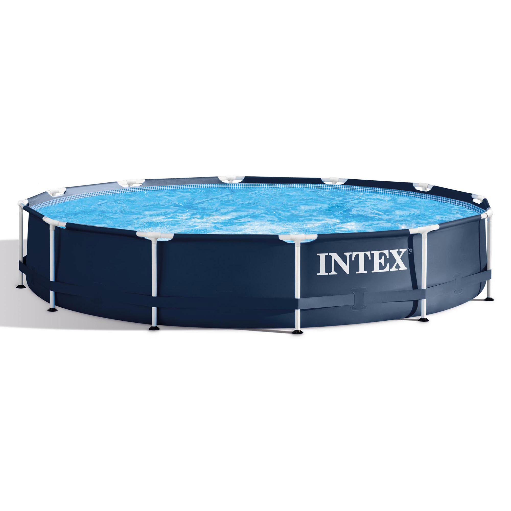 Intex 28211ST 12' x 30" Frame Round Above Ground Swimming Pool Kit with Canopy - VMInnovations