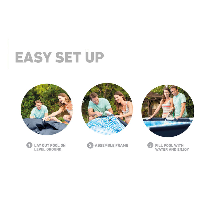 Intex Metal Frame 12' x 30" Round Above Ground Outdoor Swimming Pool with Pump - VMInnovations