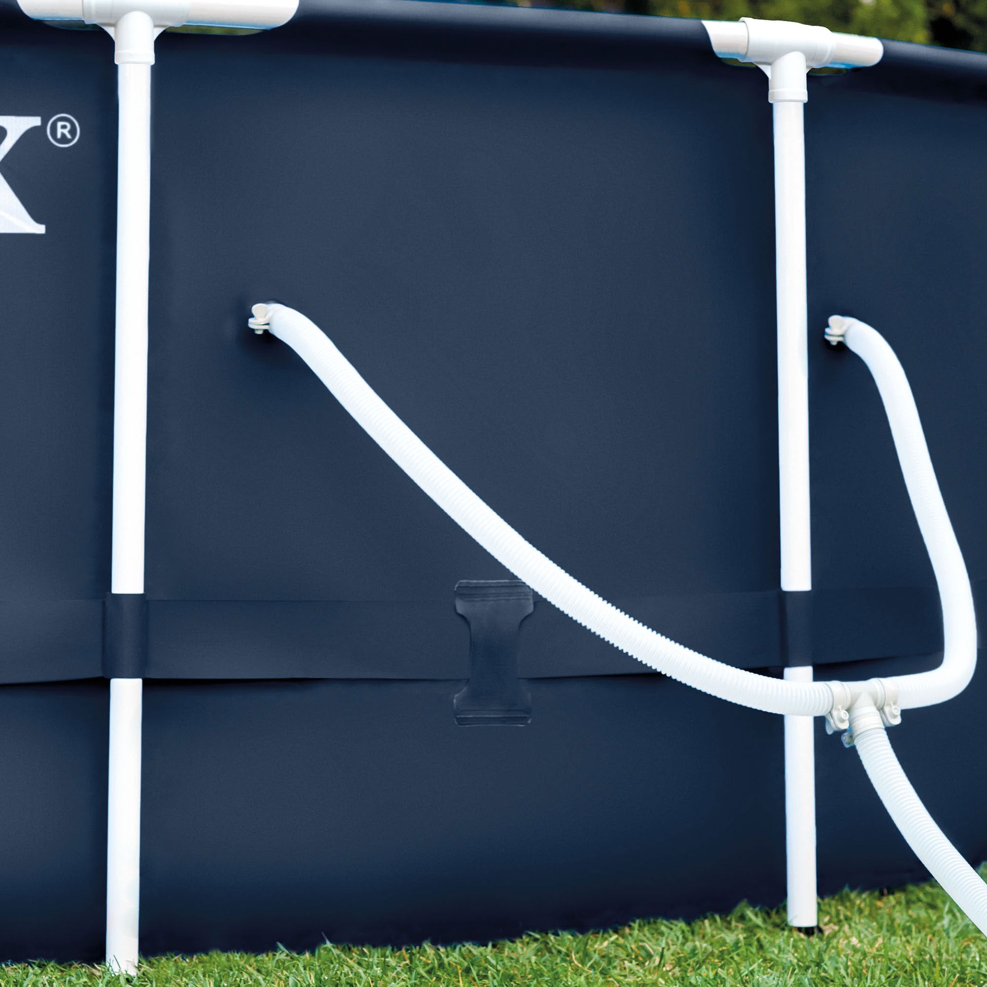 Intex 12' x 30" Metal Frame Round Above Ground Swimming Pool with Pump (Used) - VMInnovations