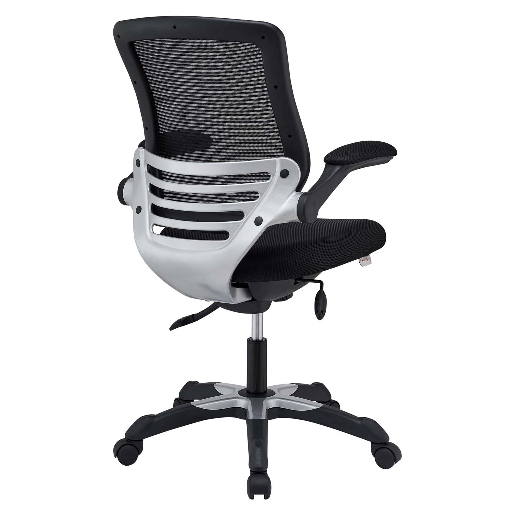 Modway Edge Vinyl Office Chair, Adjustable from 18.5-22" High, Black (Open Box)