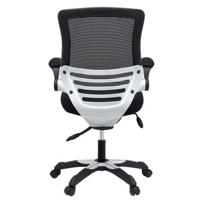 Modway Edge Vinyl Office Chair, Adjustable from 18.5-22" High, Black (Open Box)