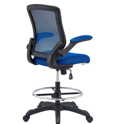 Modway Veer Mesh Drafting Chair, Adjustable from 21.5 to 29.5 Inches High, Blue